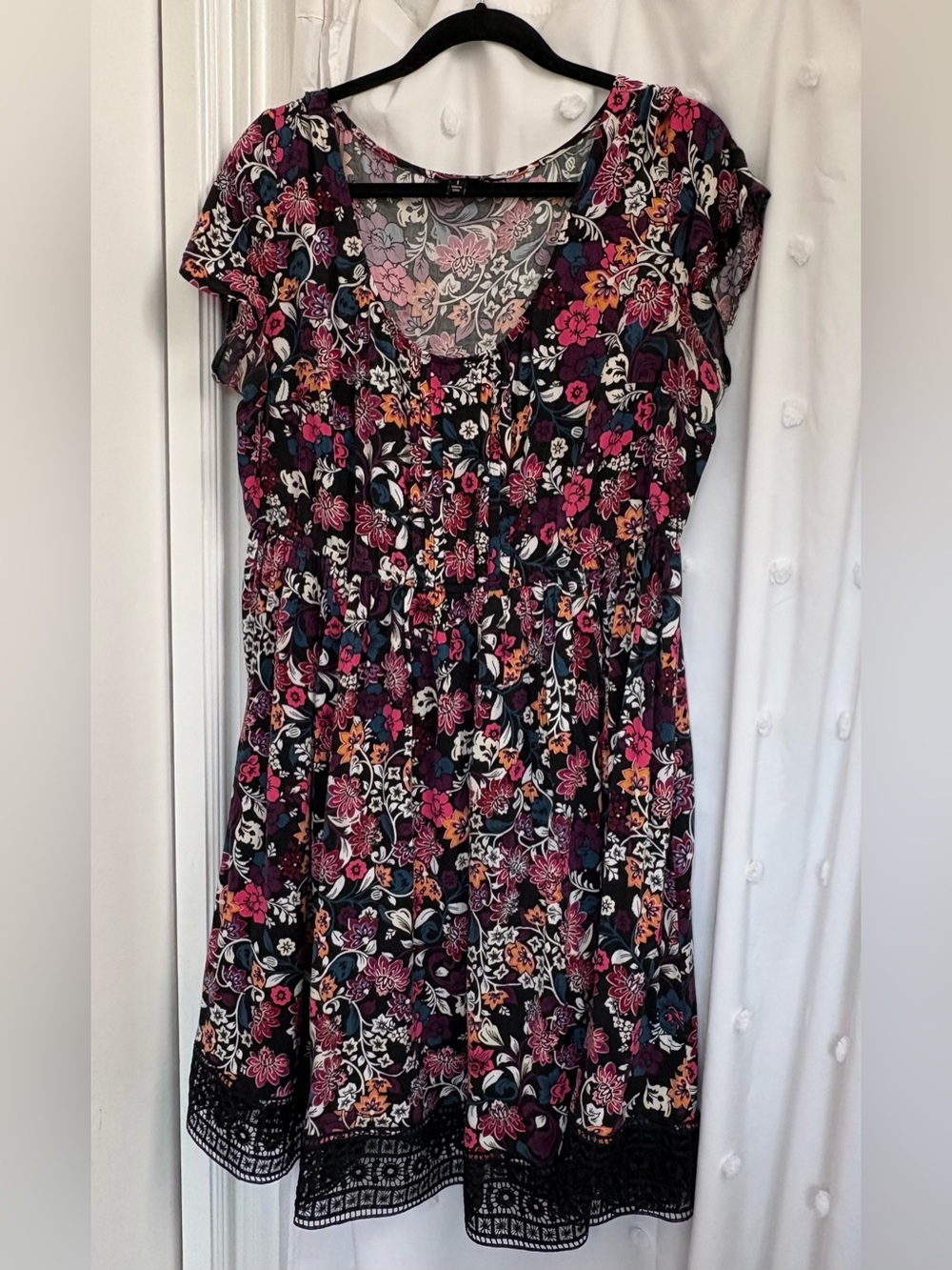 torrid Twirly Black Floral Mini Dress